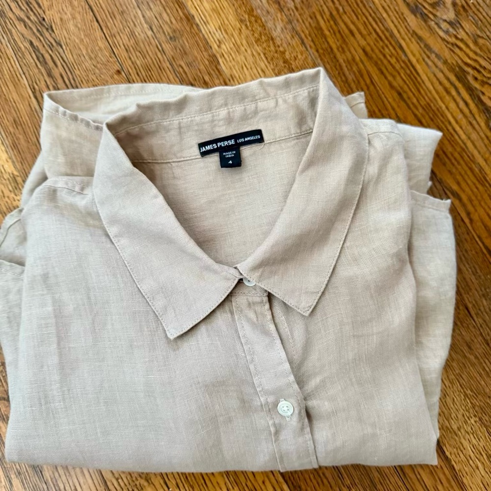 James Perse  Beige Button Down shirt dress